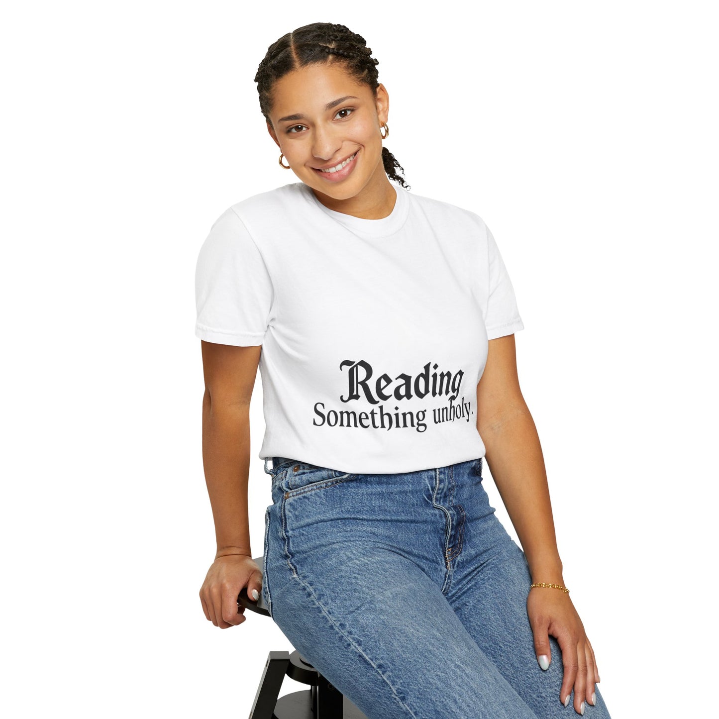 T-Shirt — "Reading Something Unholy" Graphic Tee