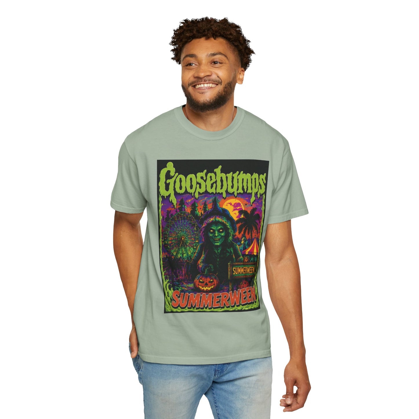 Goosebumps 'Summerween' Graphic T-Shirt — Retro Neon Horror Tee