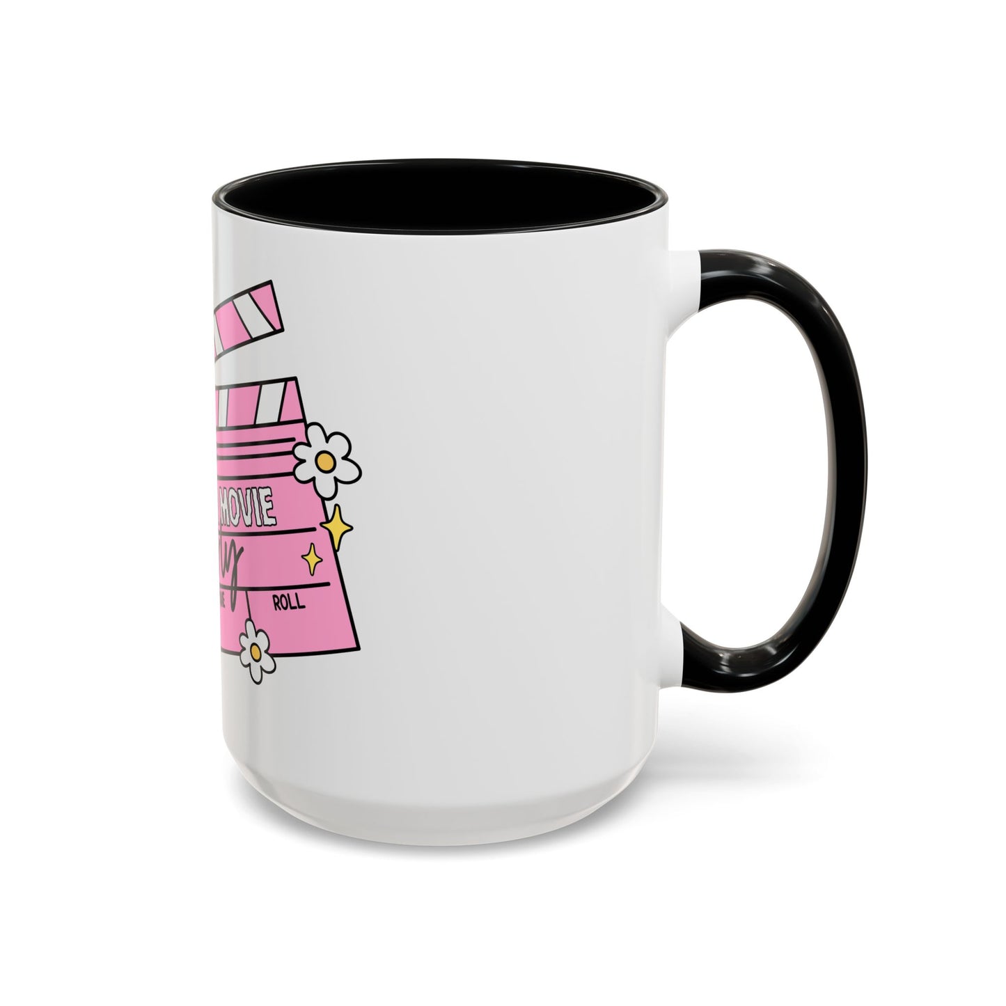 Horror Movie Girly Accent Coffee Mug – Pink Clapperboard Design (11/15oz)