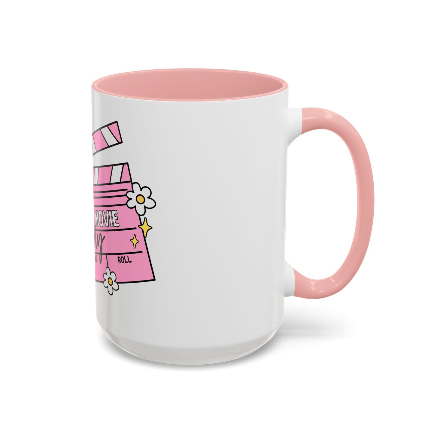 Horror Movie Girly Accent Coffee Mug – Pink Clapperboard Design (11/15oz)