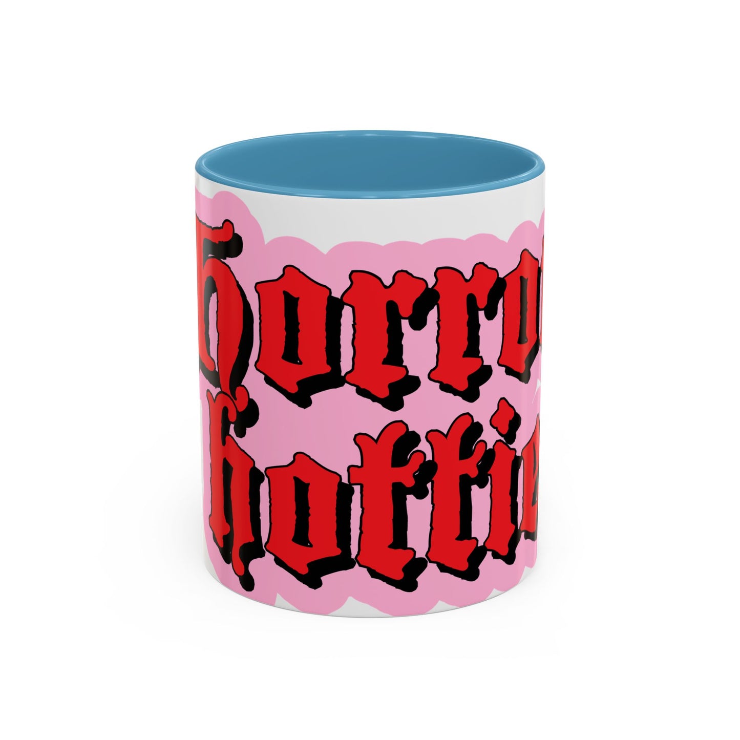 Horror Hottie Coffee Mug — Gothic Red Script Accent Mug
