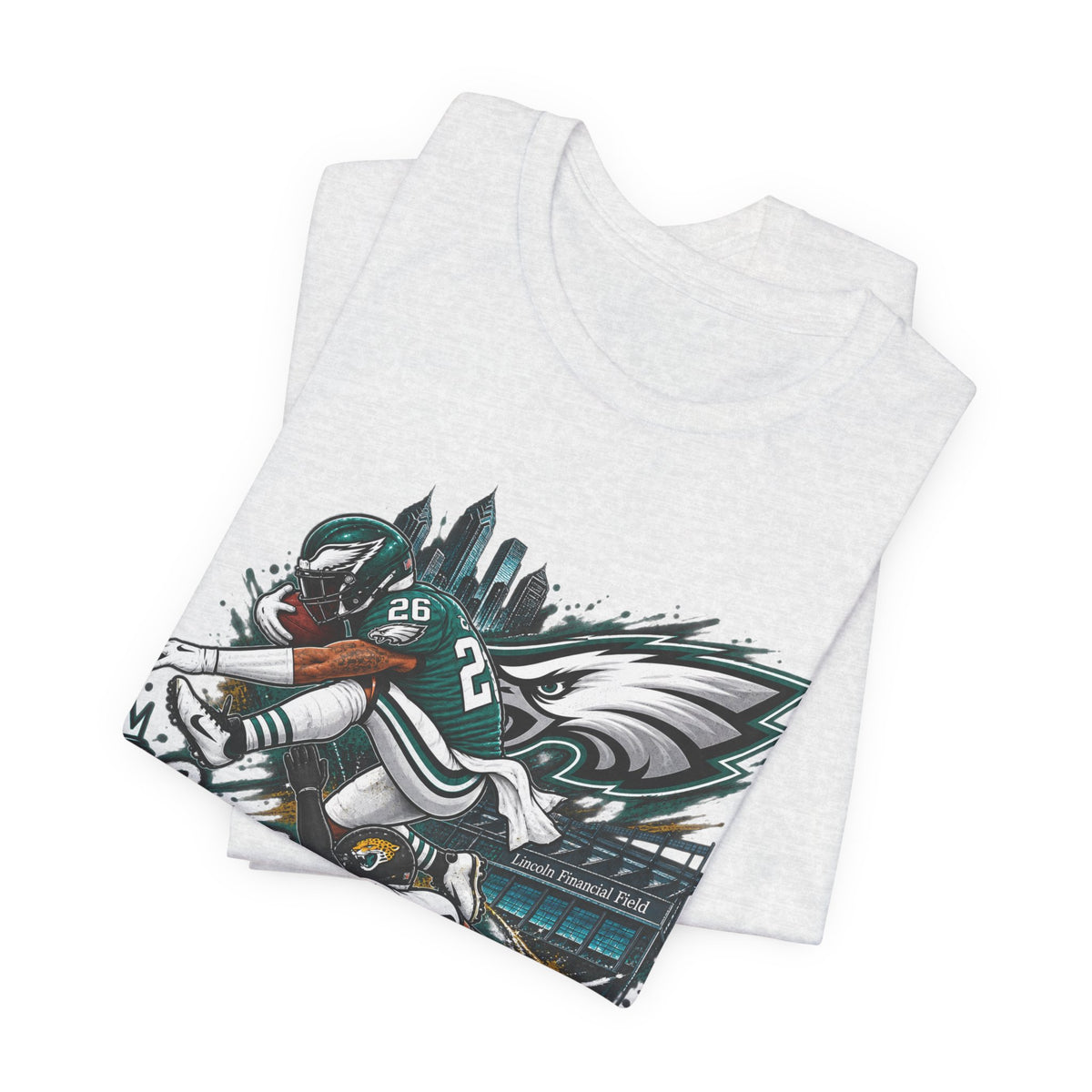 Saquon Barkley #26 Philadelphia Eagles Reverse Hurdle “Go Birds” Graphic Tee