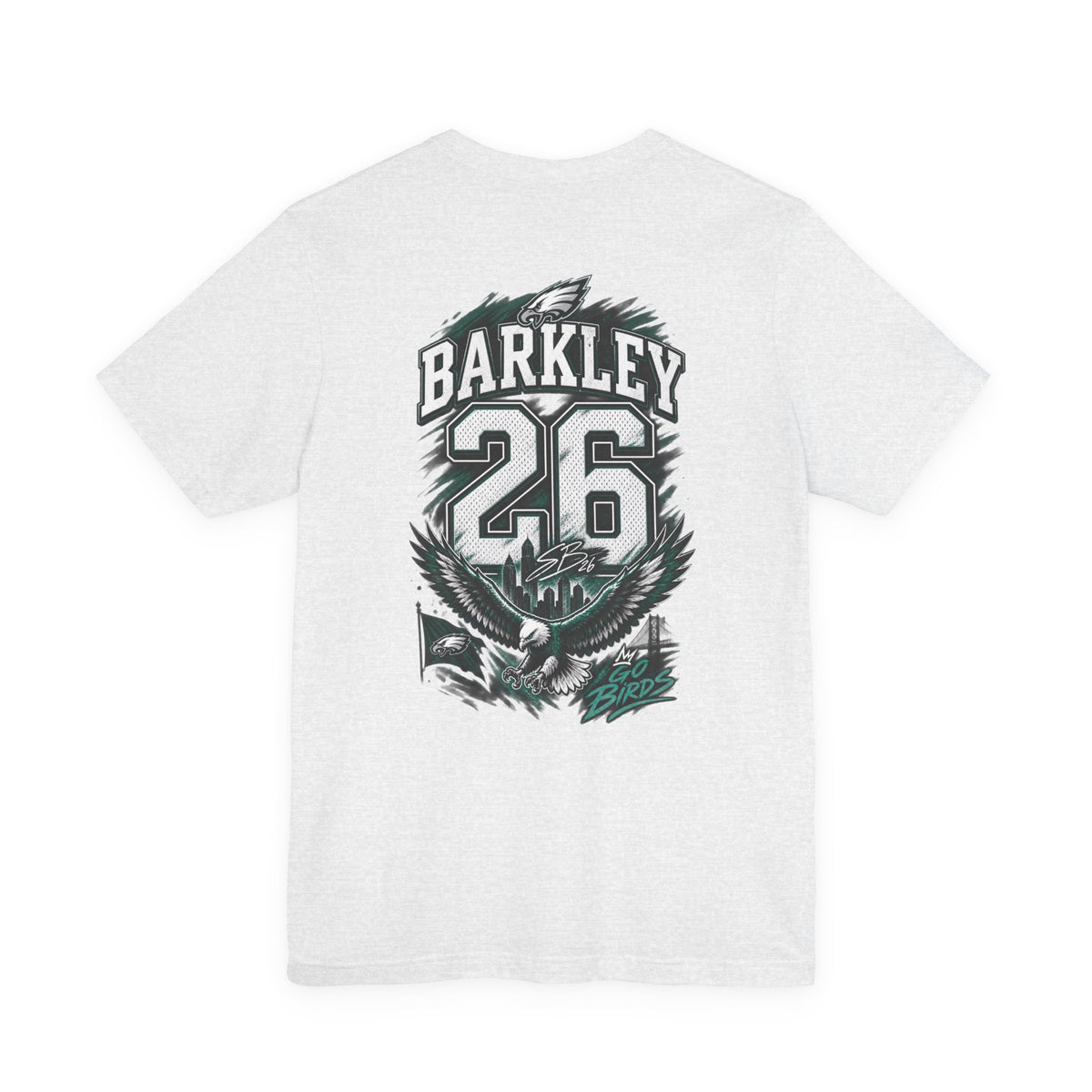 Saquon Barkley #26 Philadelphia Eagles Reverse Hurdle “Go Birds” Graphic Tee