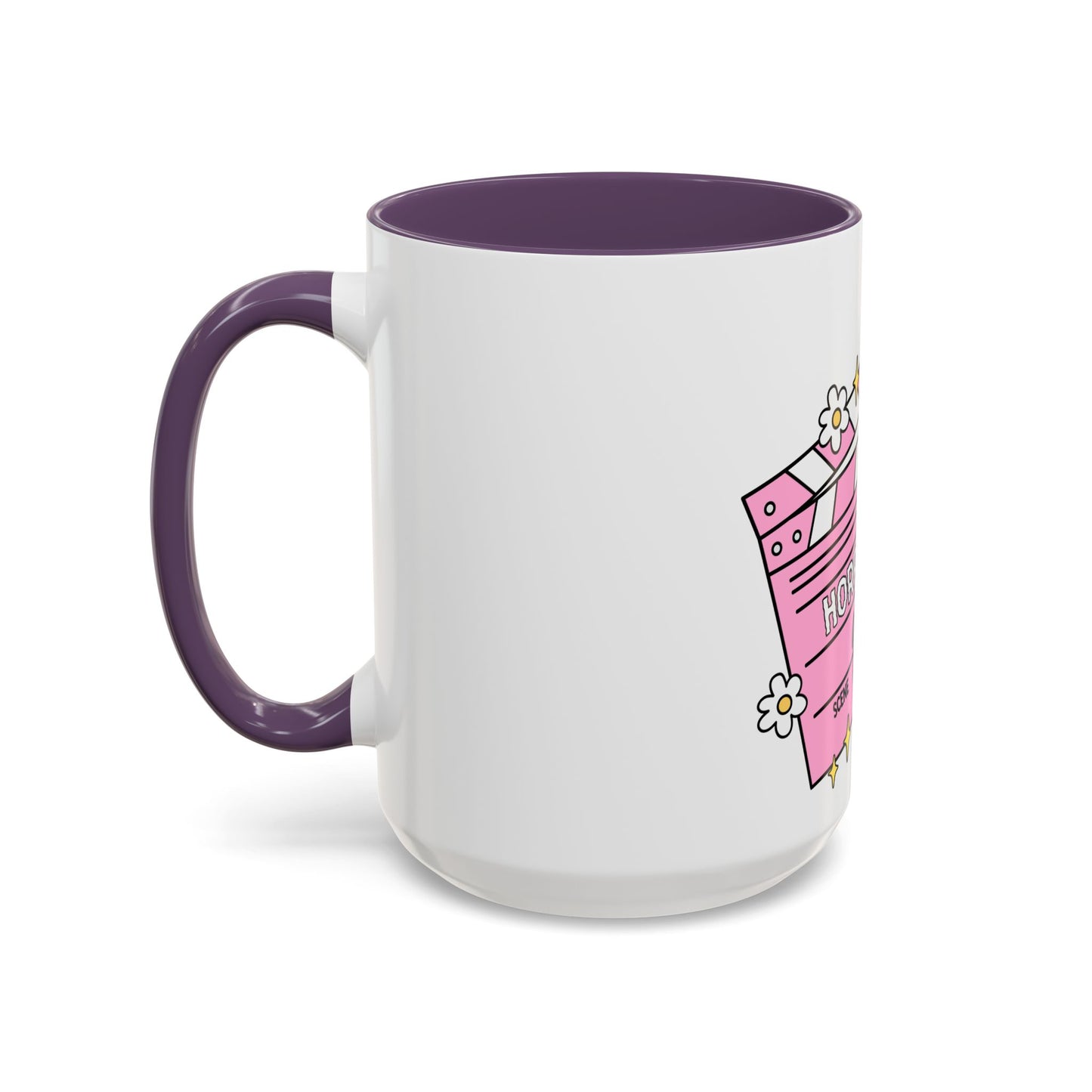 Horror Movie Girly Accent Coffee Mug – Pink Clapperboard Design (11/15oz)