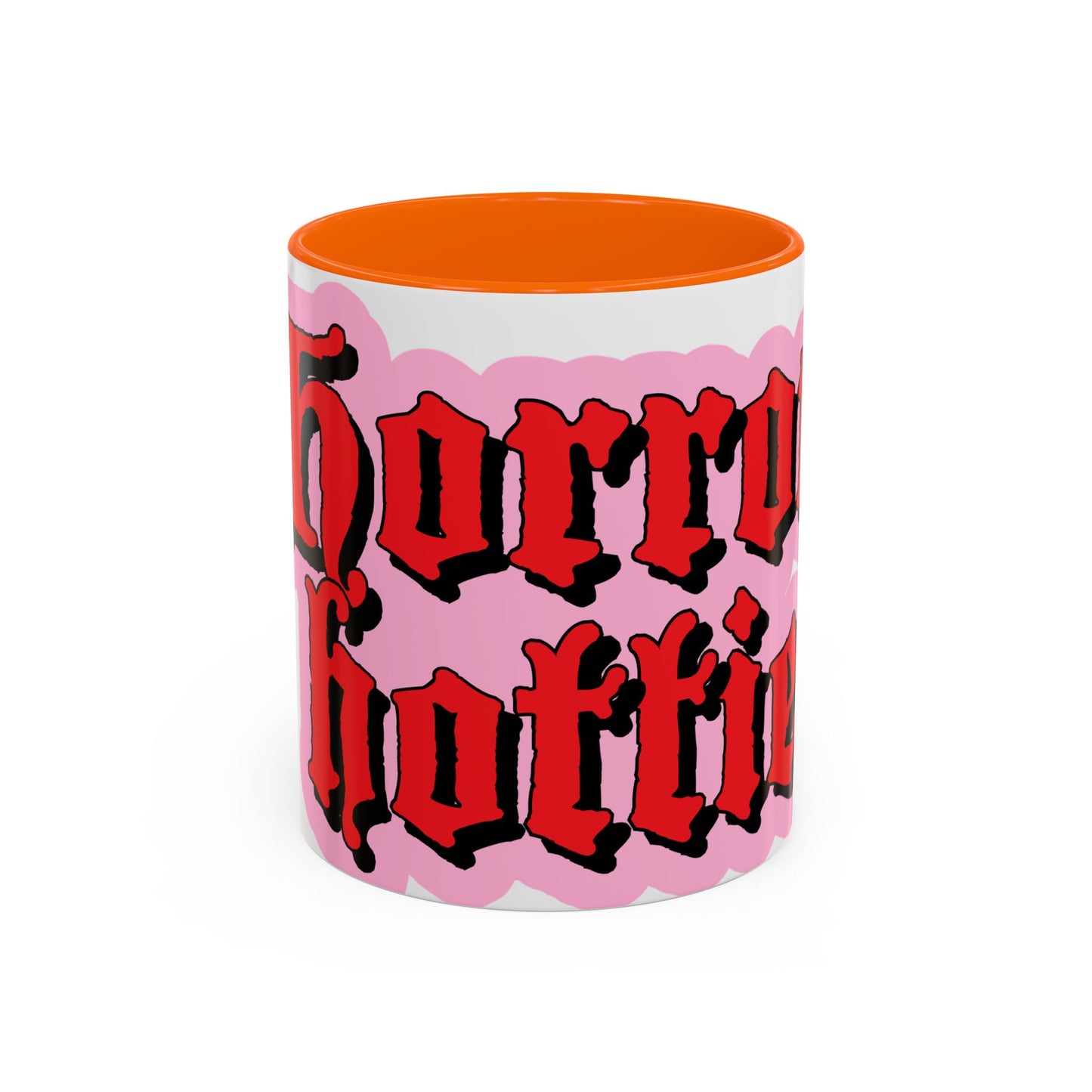 Horror Hottie Coffee Mug — Gothic Red Script Accent Mug