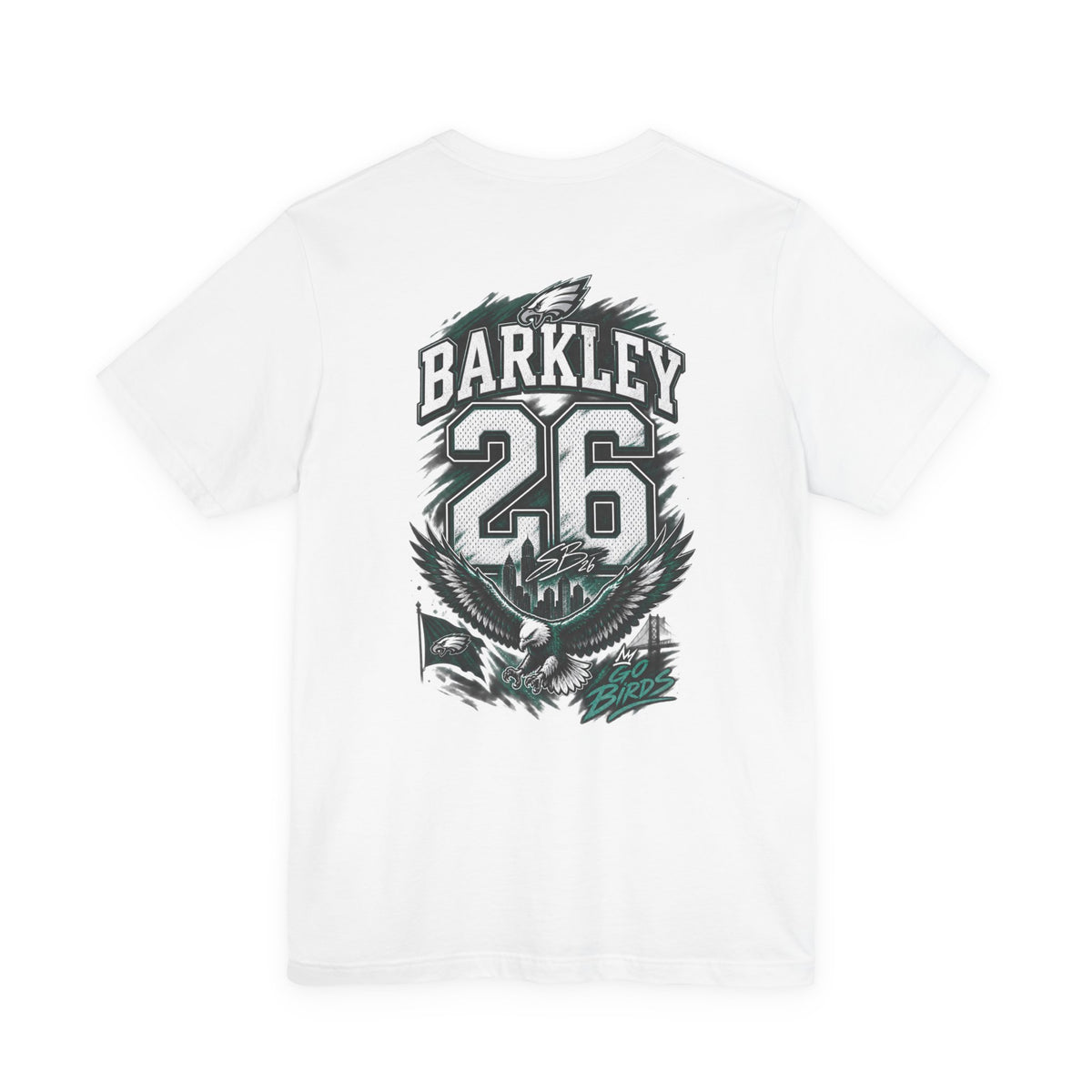 Saquon Barkley #26 Philadelphia Eagles Reverse Hurdle “Go Birds” Graphic Tee