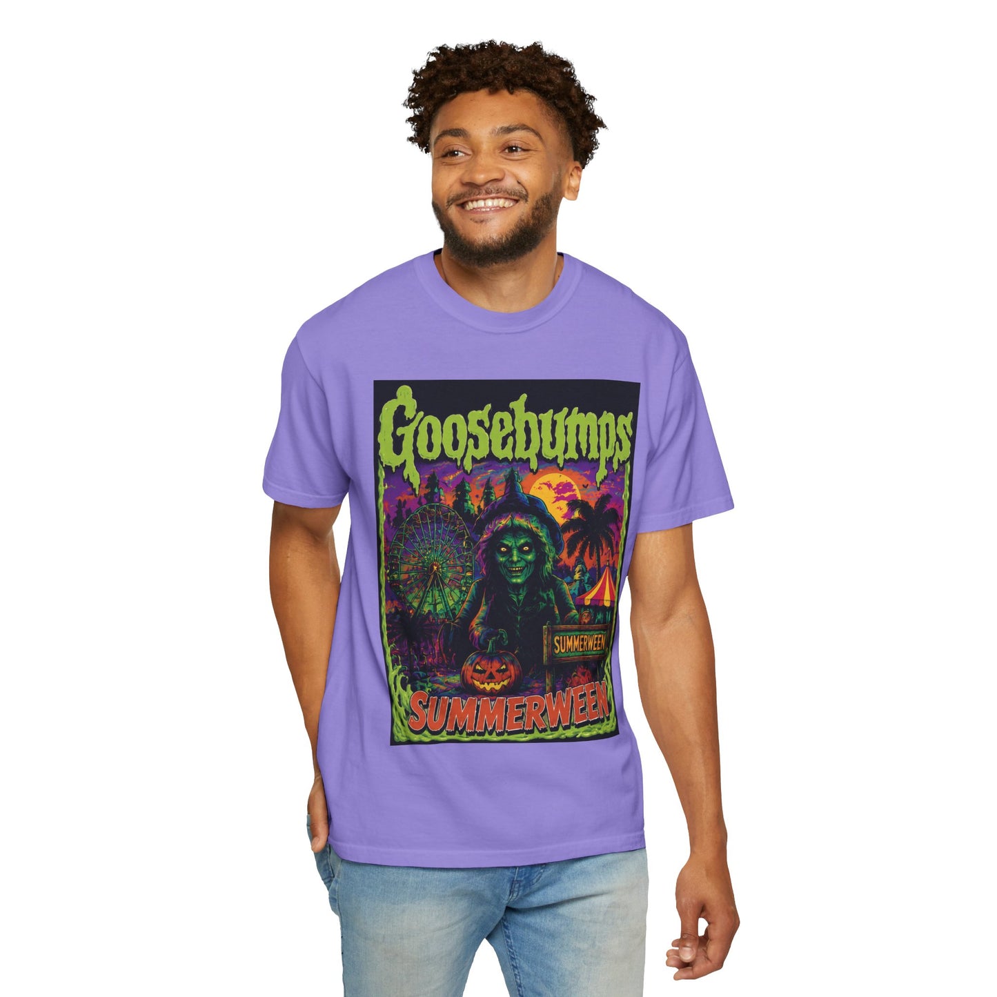 Goosebumps 'Summerween' Graphic T-Shirt — Retro Neon Horror Tee