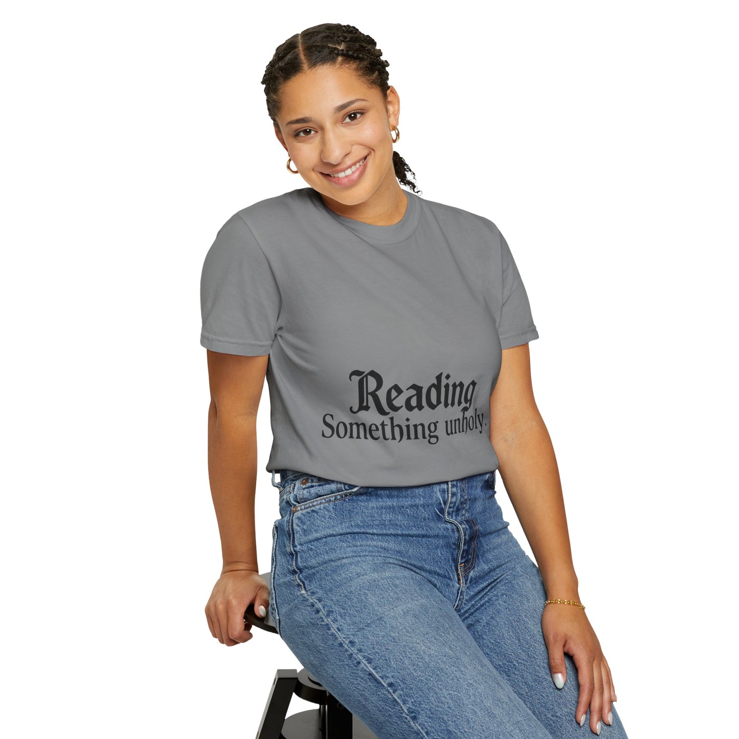 T-Shirt — "Reading Something Unholy" Graphic Tee
