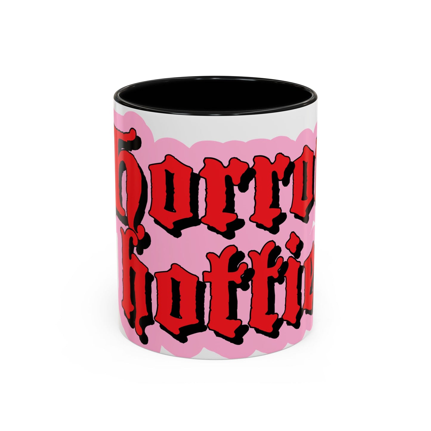 Horror Hottie Coffee Mug — Gothic Red Script Accent Mug