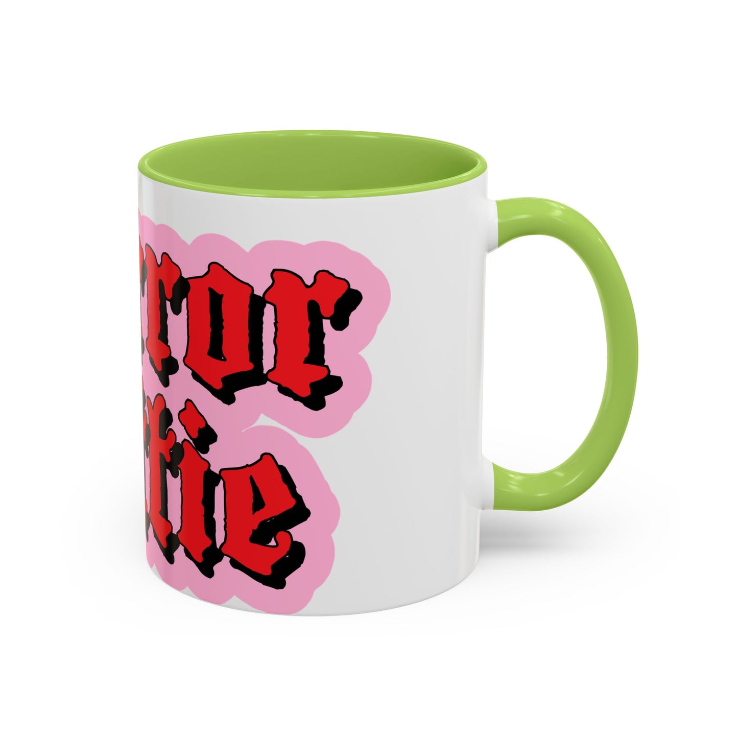 Horror Hottie Coffee Mug — Gothic Red Script Accent Mug