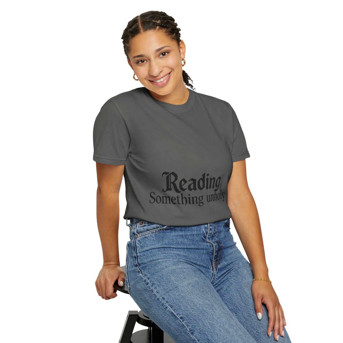 T-Shirt — "Reading Something Unholy" Graphic Tee