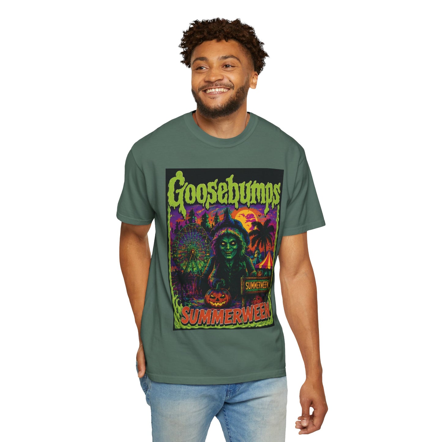 Goosebumps 'Summerween' Graphic T-Shirt — Retro Neon Horror Tee