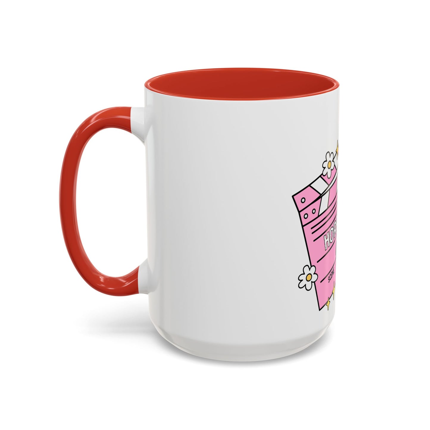 Horror Movie Girly Accent Coffee Mug – Pink Clapperboard Design (11/15oz)