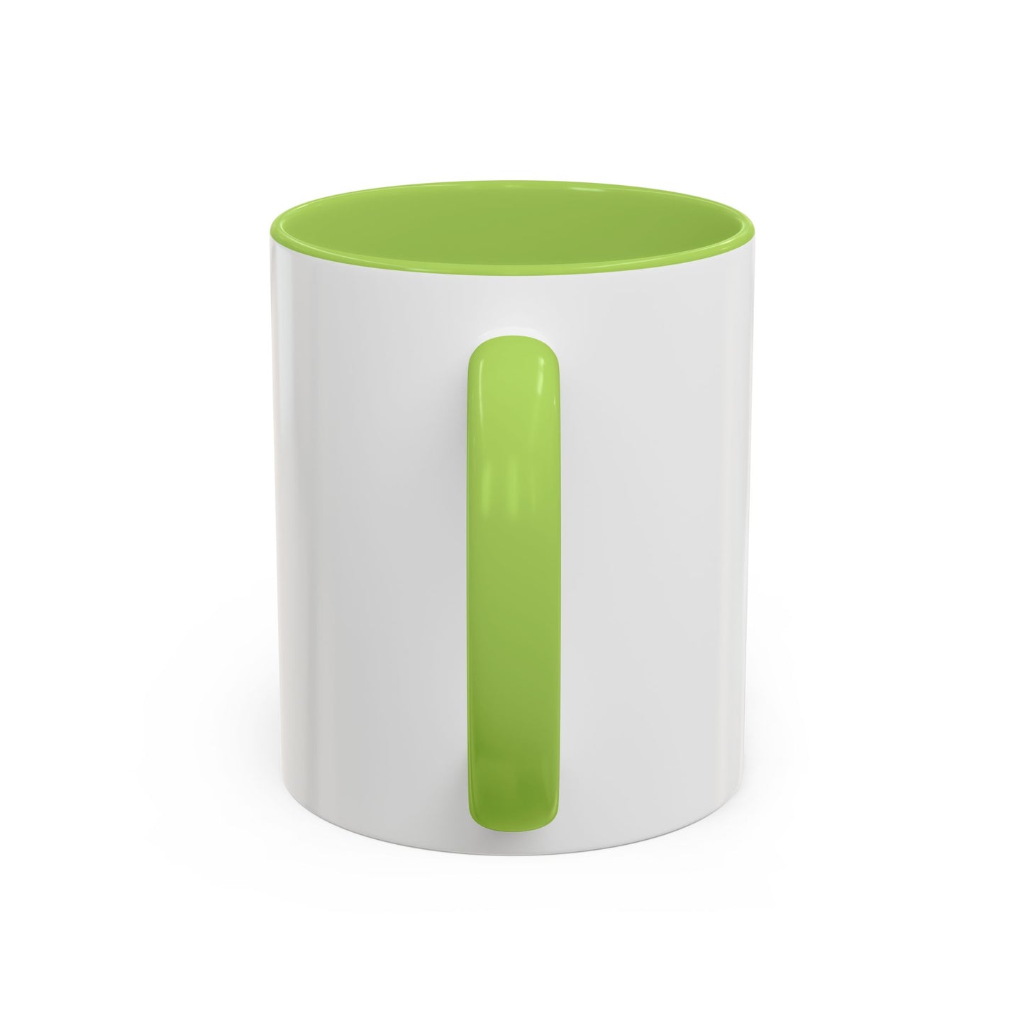 Accent Coffee Mug — "My Job Is Horror Movies" Pink Retro Text