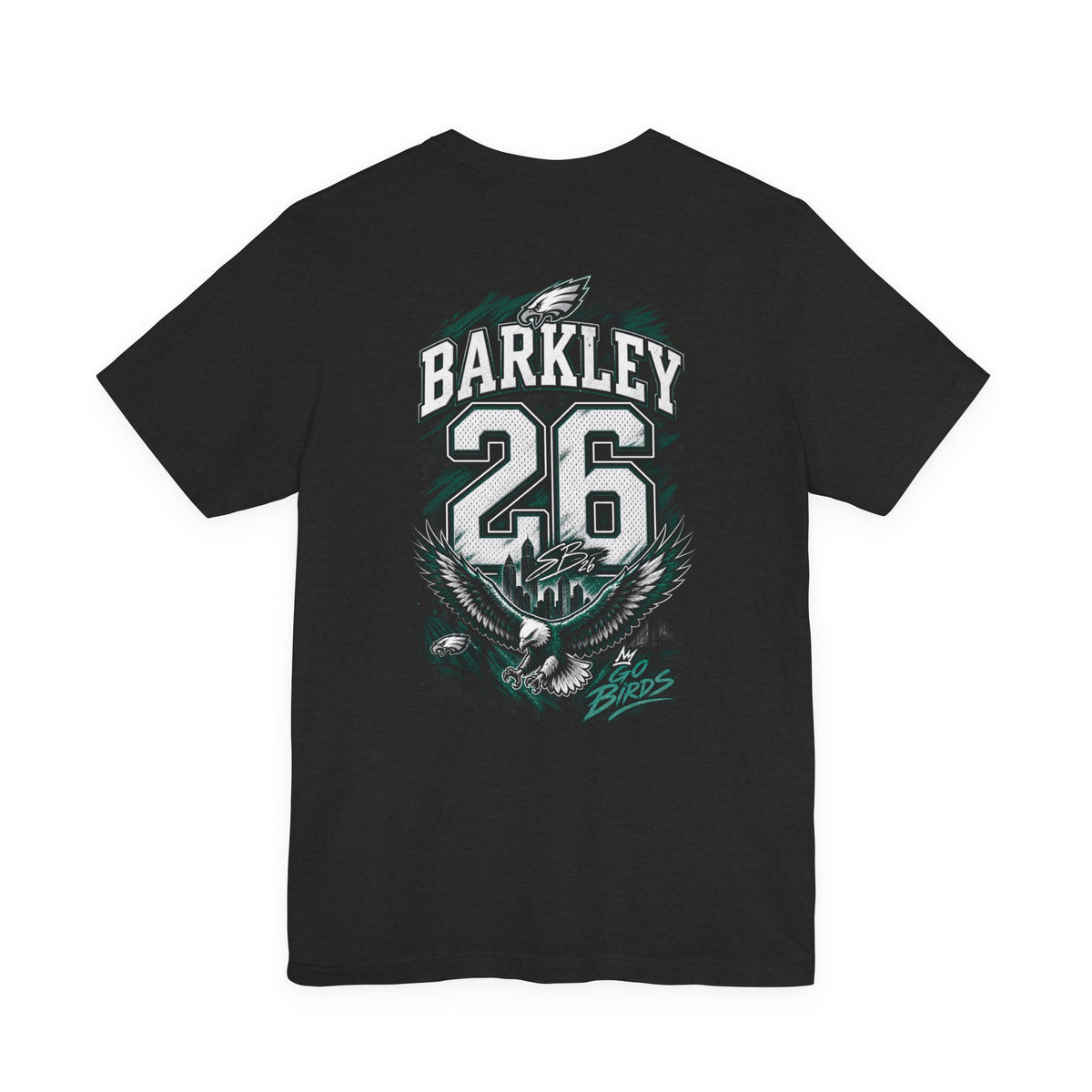 Saquon Barkley #26 Philadelphia Eagles Reverse Hurdle “Go Birds” Graphic Tee