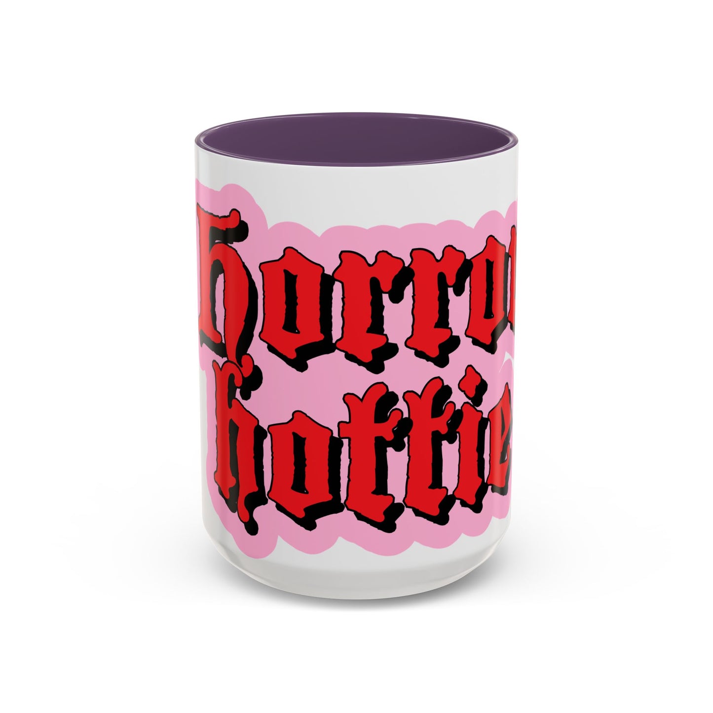 Horror Hottie Coffee Mug — Gothic Red Script Accent Mug