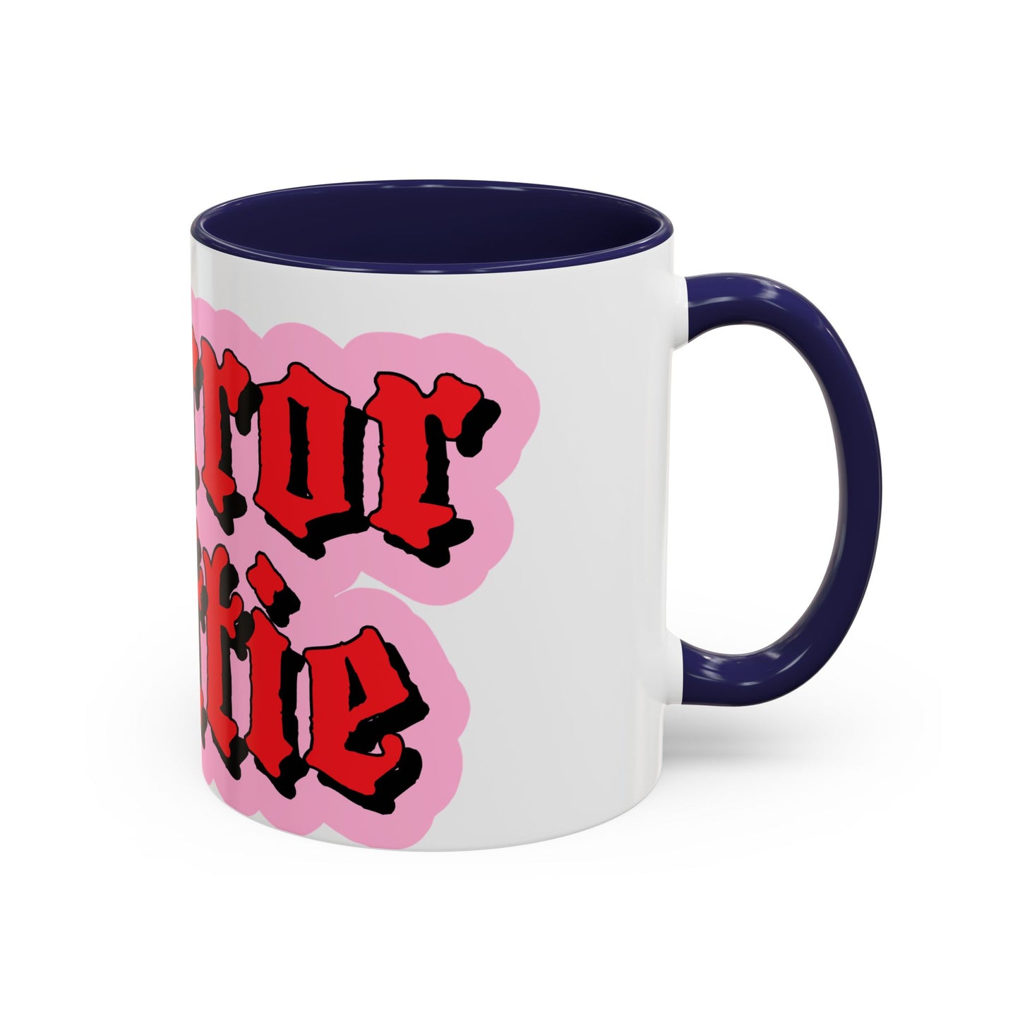 Horror Hottie Coffee Mug — Gothic Red Script Accent Mug