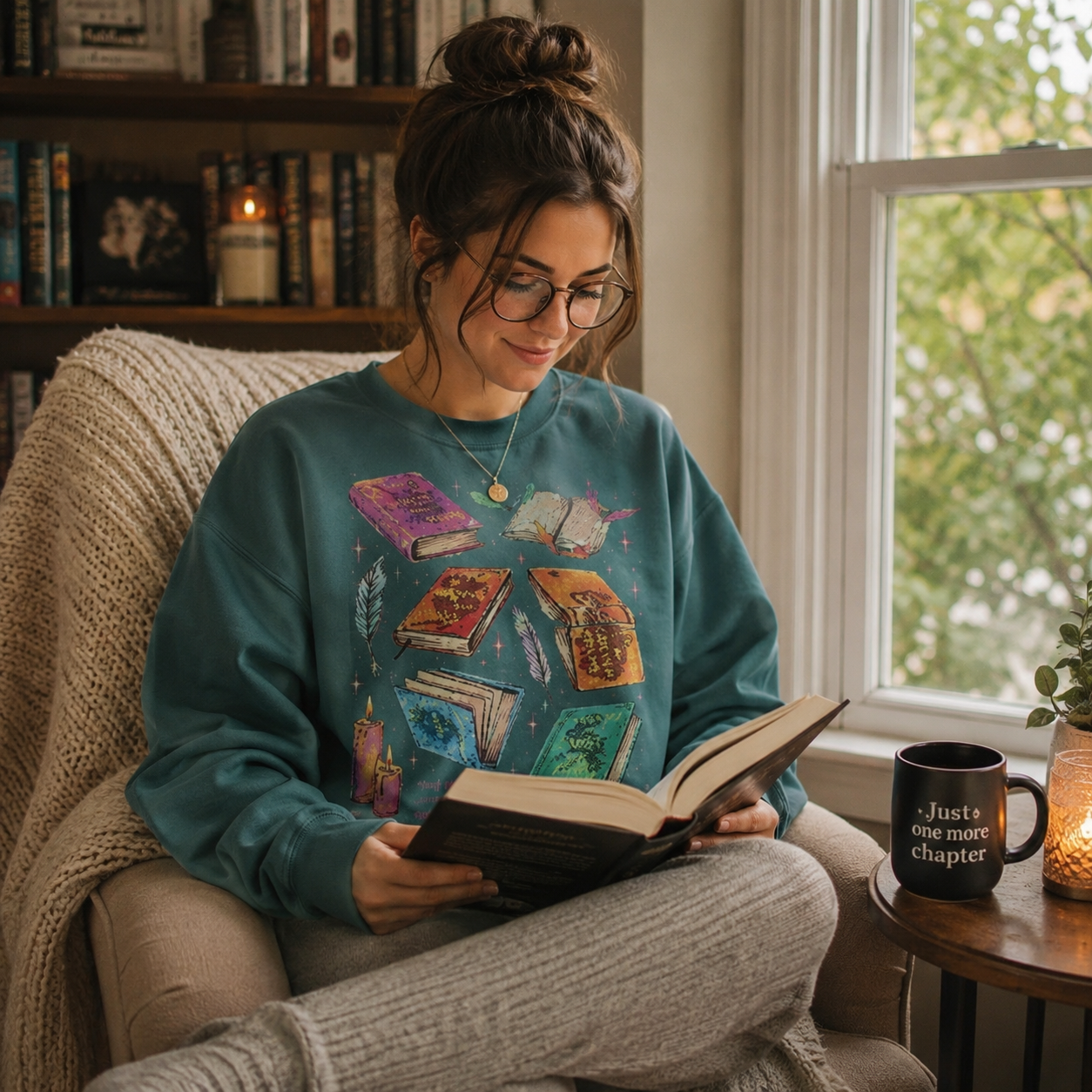 ACOTAR Book Magic Sweatshirt — Floating Books Graphic Crewneck