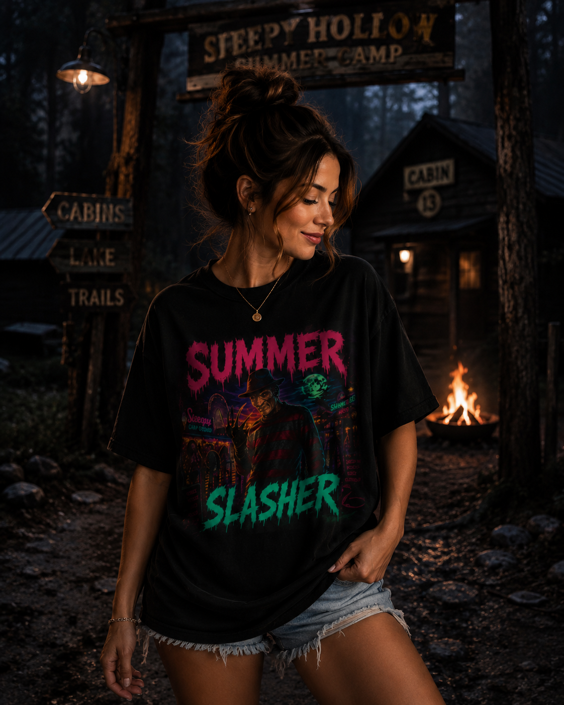 Summer Slasher Graphic T-Shirt Freddy