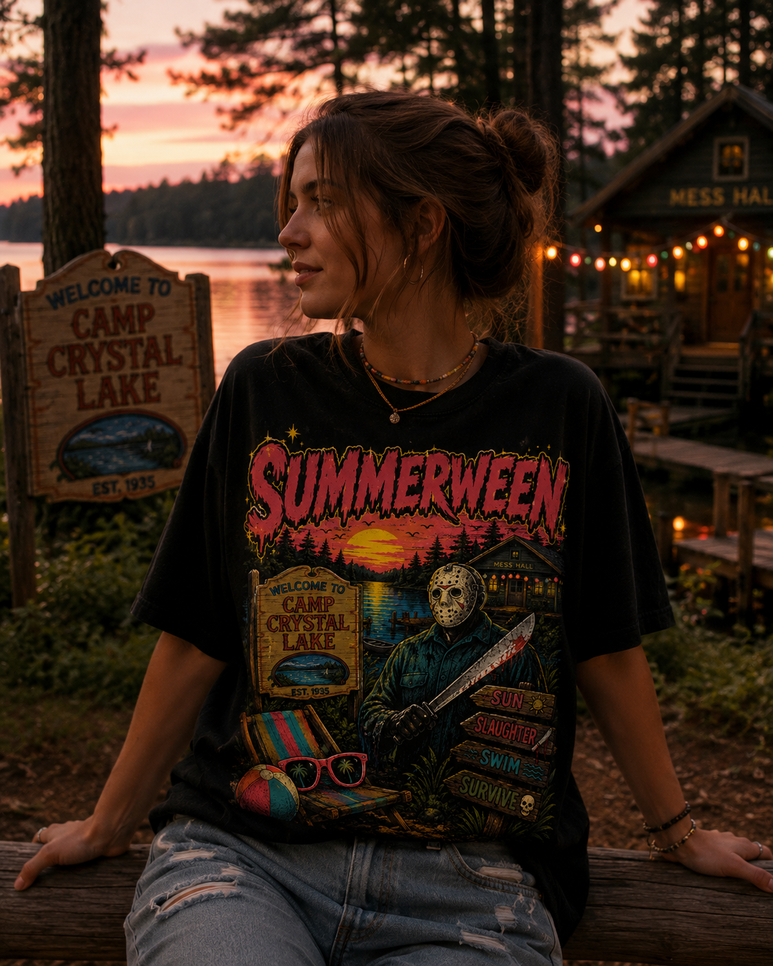 Summerween Horror T-Shirt — Retro Camp Jason Design