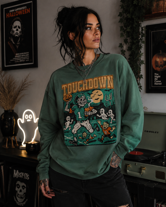 Touchdown Halloween Sweatshirt — Spooky Football Crewneck