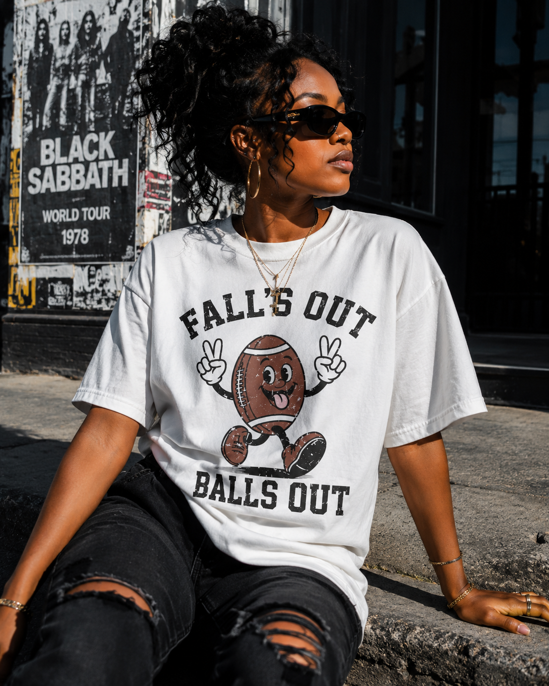 Football 'Fall's Out Balls Out' Graphic T-Shirt