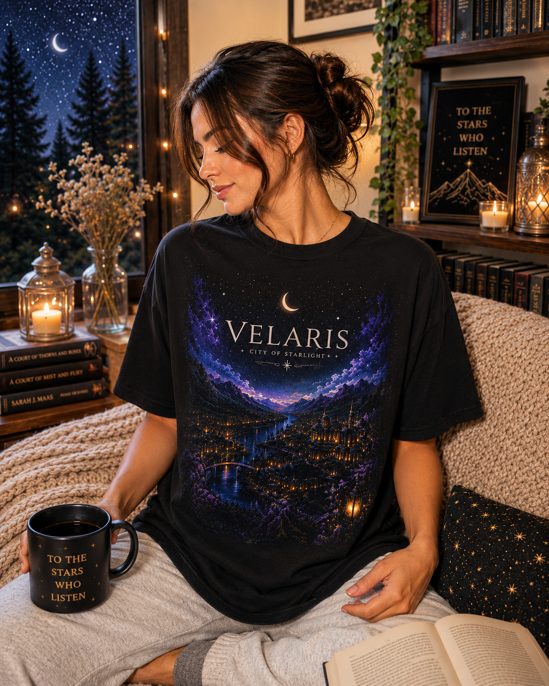 Velaris Nightscape T-Shirt — City of Starlight Graphic Tee