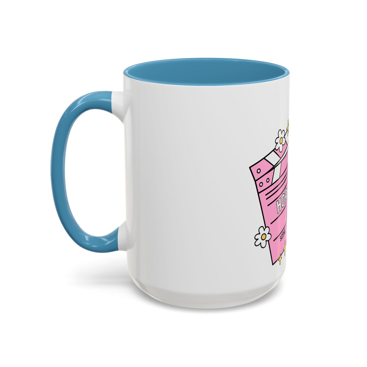 Horror Movie Girly Accent Coffee Mug – Pink Clapperboard Design (11/15oz)