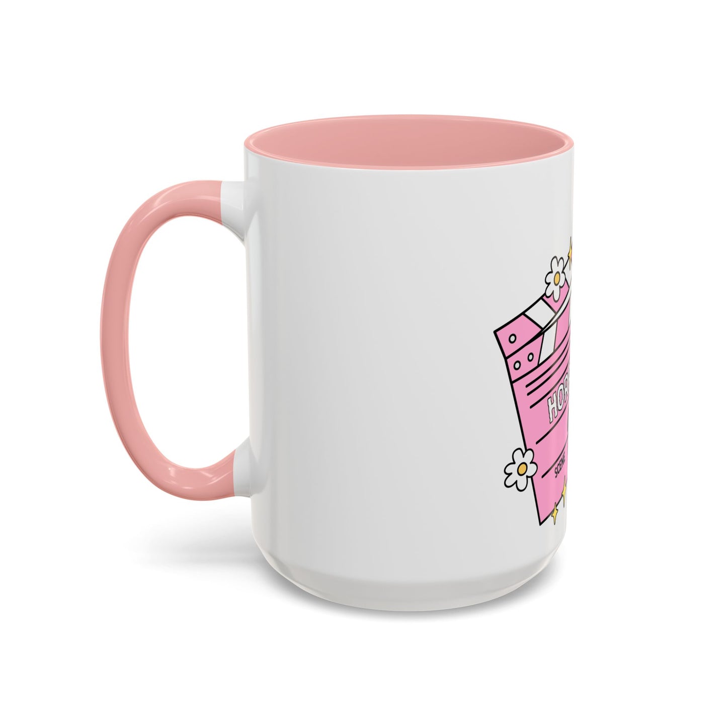 Horror Movie Girly Accent Coffee Mug – Pink Clapperboard Design (11/15oz)