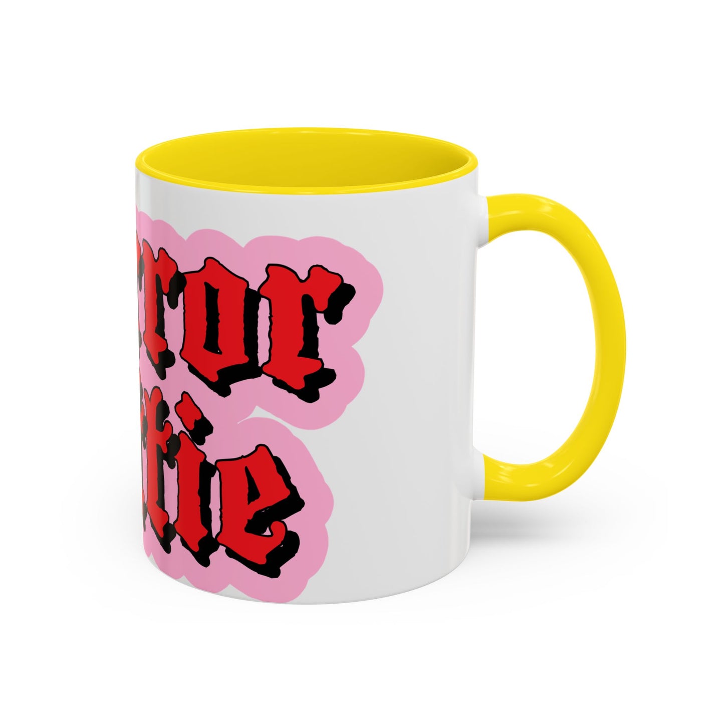 Horror Hottie Coffee Mug — Gothic Red Script Accent Mug