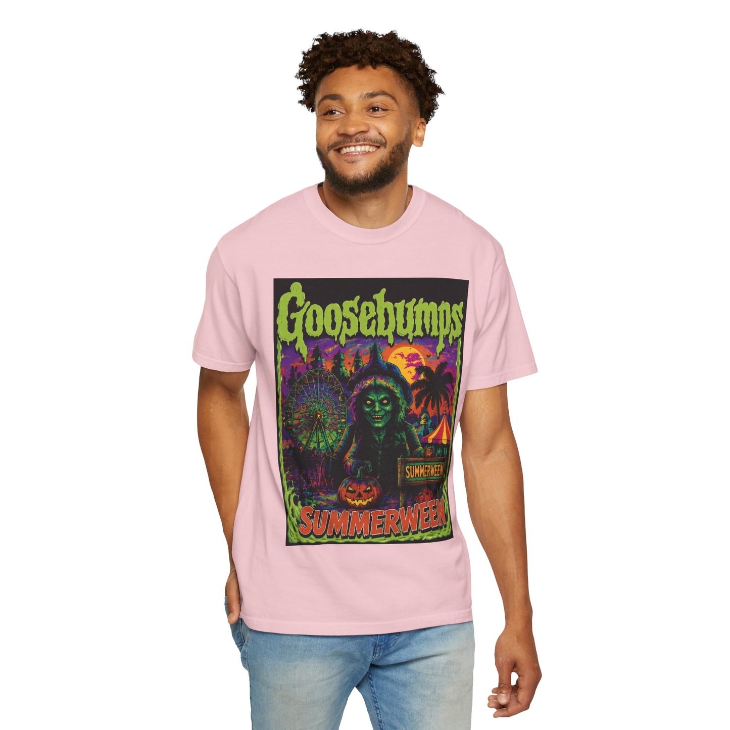 Goosebumps 'Summerween' Graphic T-Shirt — Retro Neon Horror Tee