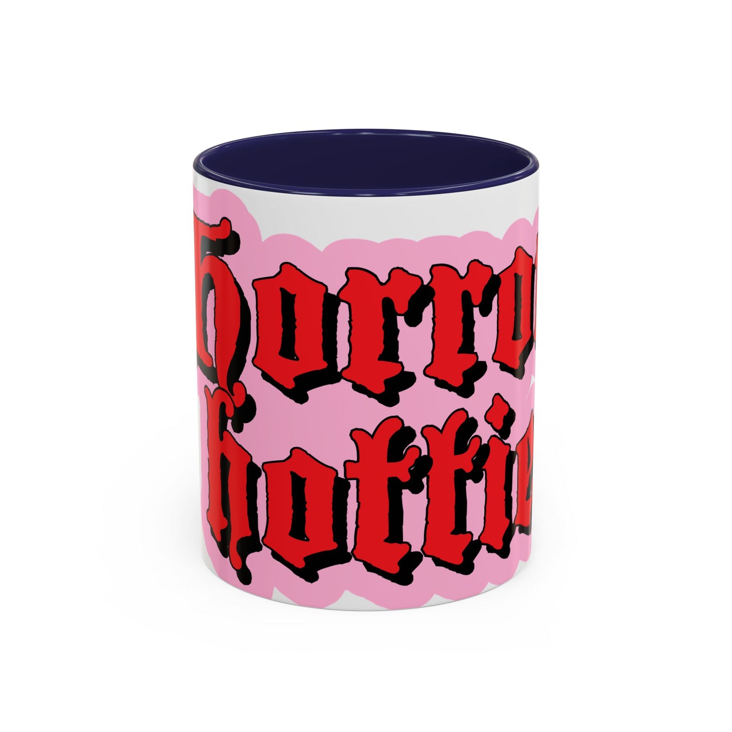 Horror Hottie Coffee Mug — Gothic Red Script Accent Mug
