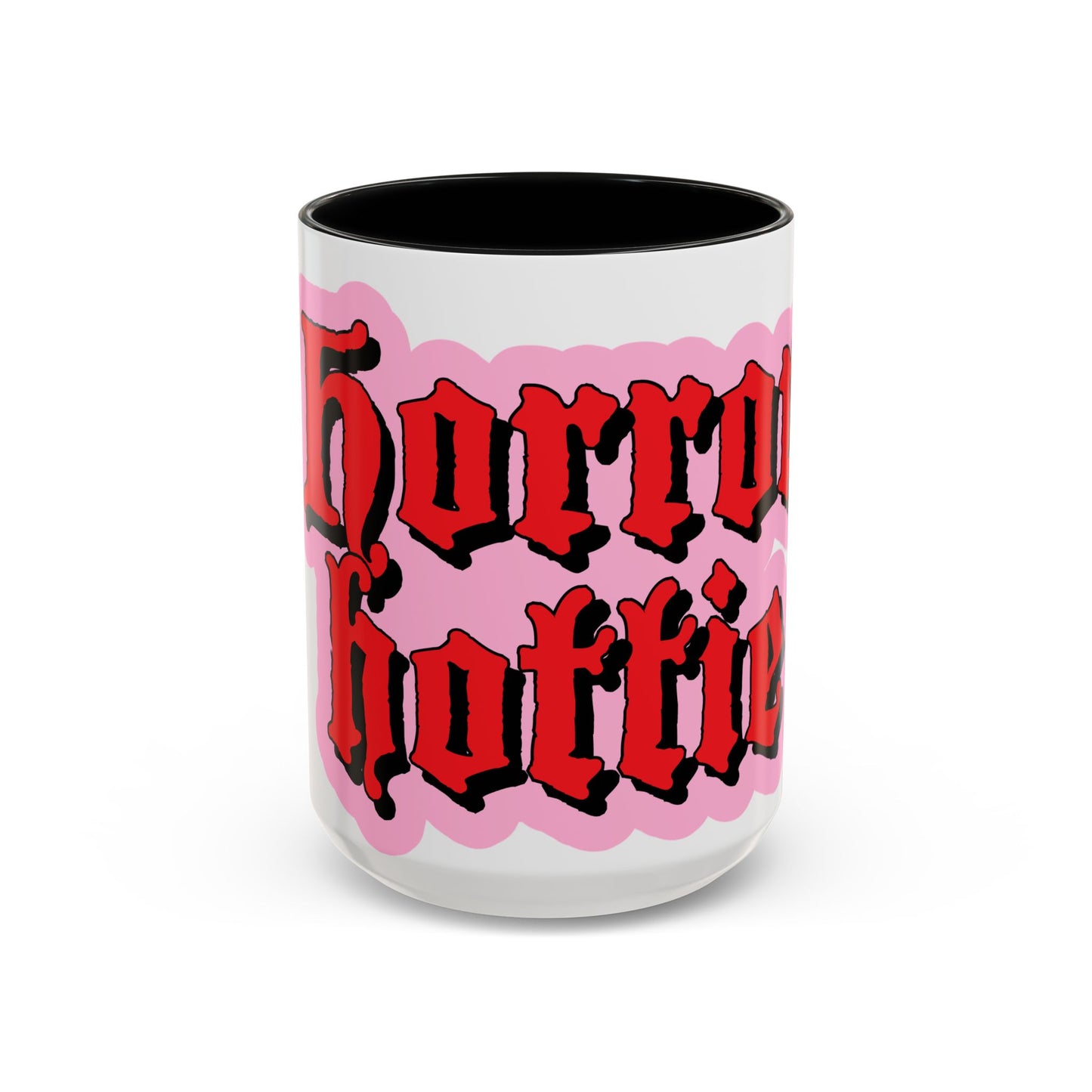 Horror Hottie Coffee Mug — Gothic Red Script Accent Mug