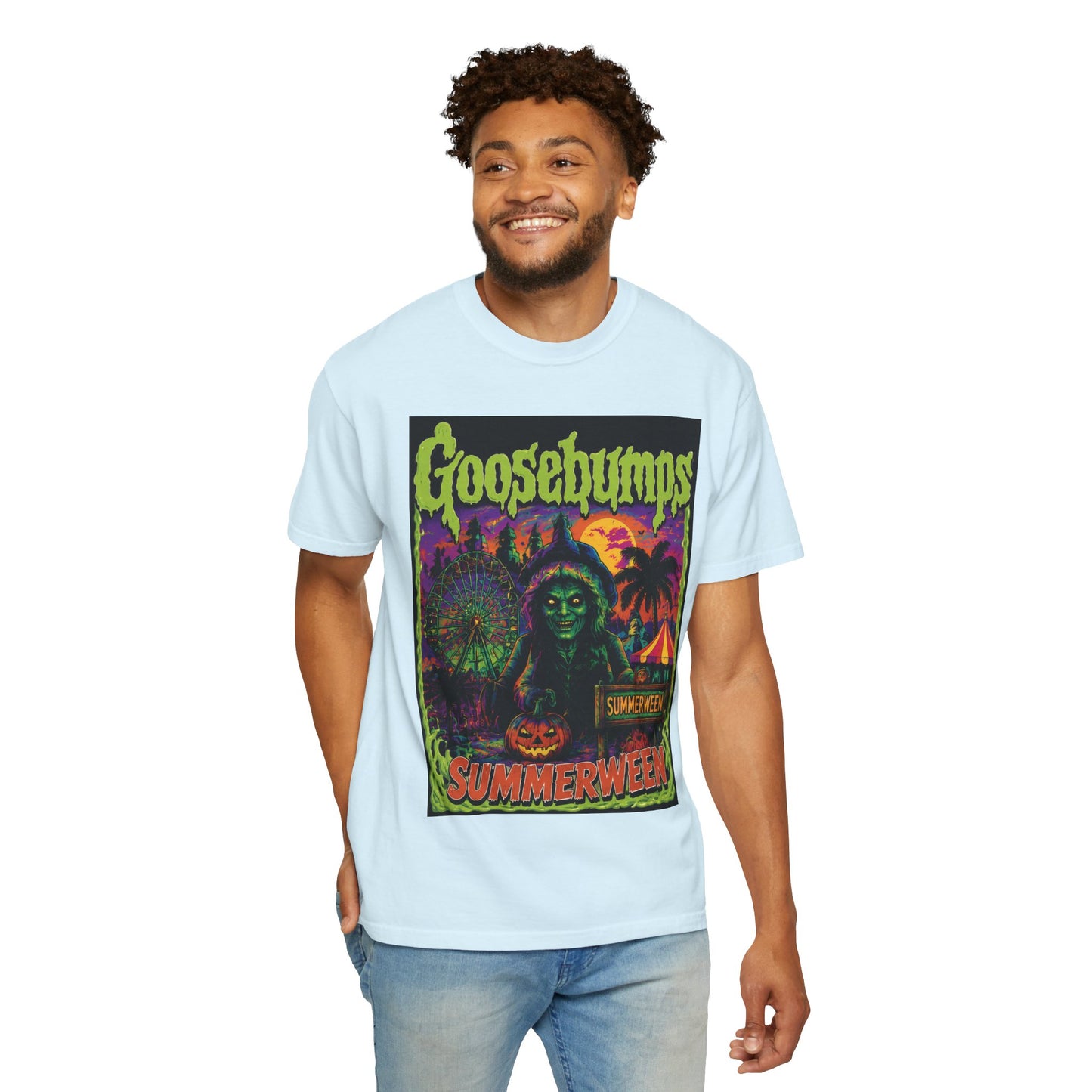 Goosebumps 'Summerween' Graphic T-Shirt — Retro Neon Horror Tee