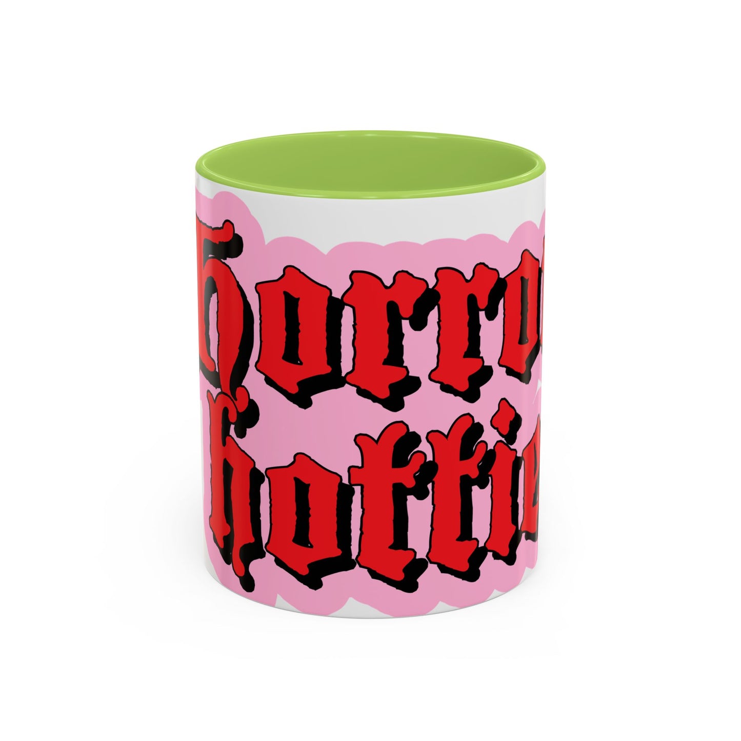 Horror Hottie Coffee Mug — Gothic Red Script Accent Mug