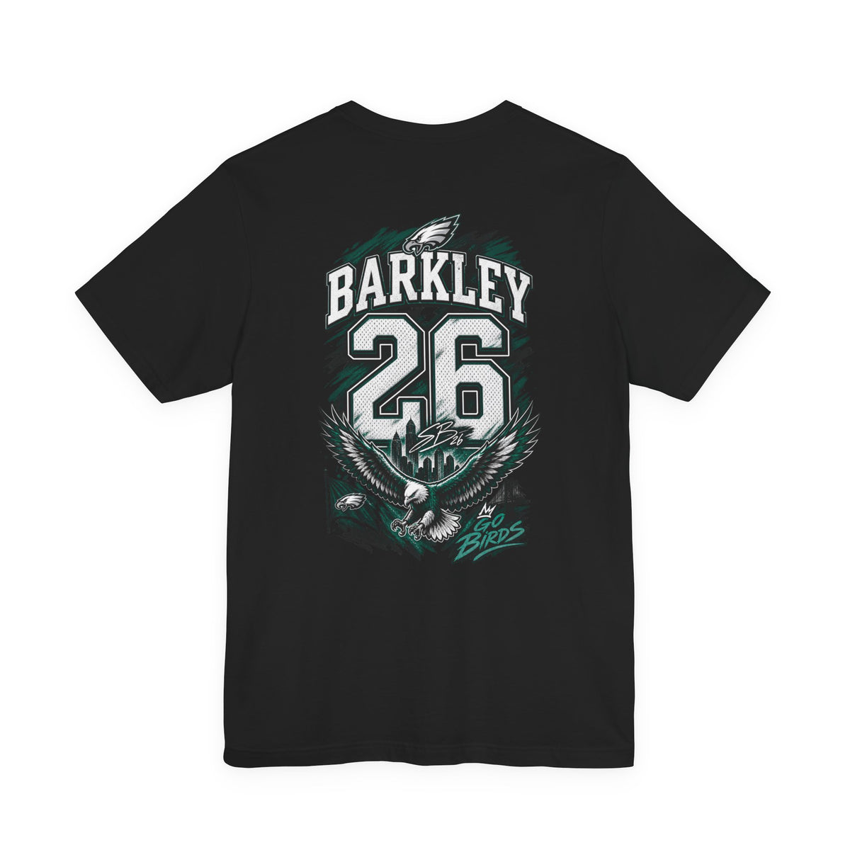 Saquon Barkley #26 Philadelphia Eagles Reverse Hurdle “Go Birds” Graphic Tee