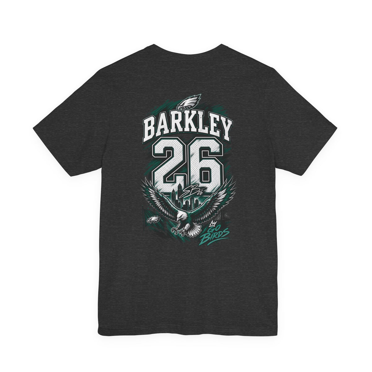 Saquon Barkley #26 Philadelphia Eagles Reverse Hurdle “Go Birds” Graphic Tee