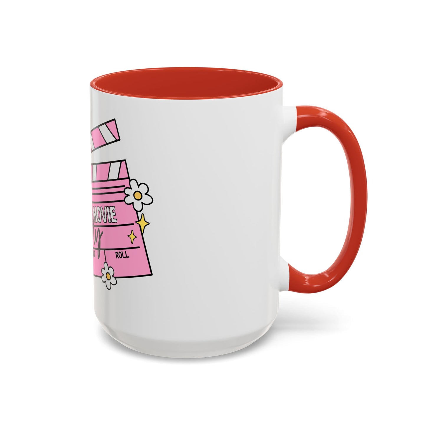 Horror Movie Girly Accent Coffee Mug – Pink Clapperboard Design (11/15oz)