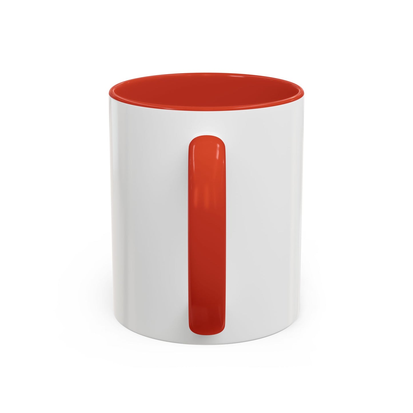 Accent Coffee Mug — "My Job Is Horror Movies" Pink Retro Text