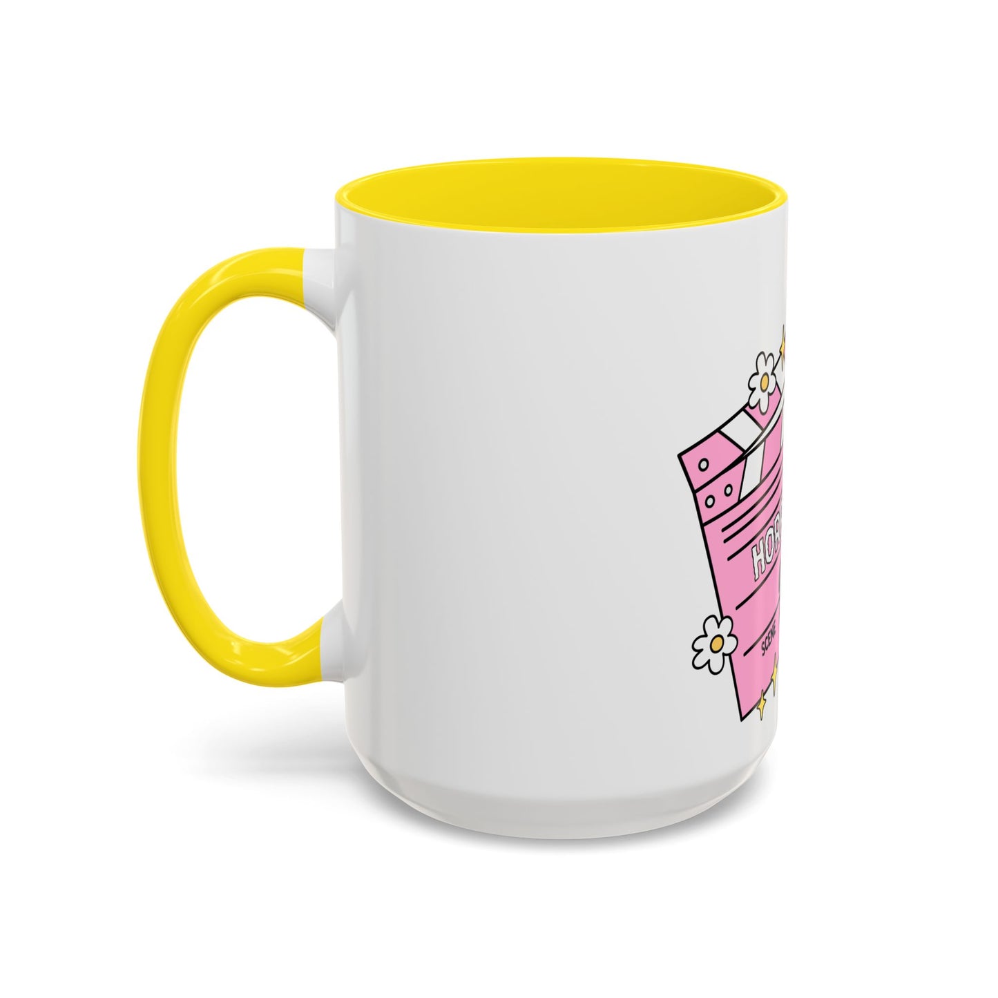 Horror Movie Girly Accent Coffee Mug – Pink Clapperboard Design (11/15oz)