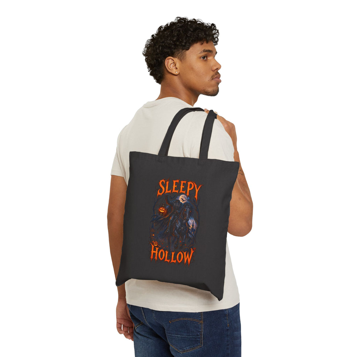 Sleepy Hollow Tote Bag — Vintage Headless Horseman Halloween Canvas Tote