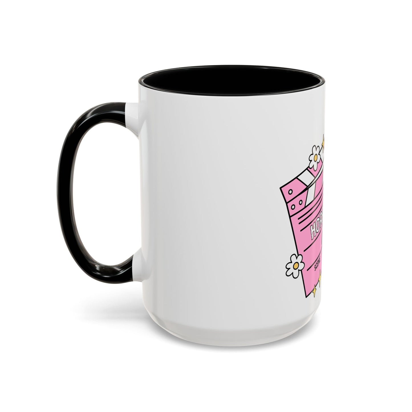 Horror Movie Girly Accent Coffee Mug – Pink Clapperboard Design (11/15oz)