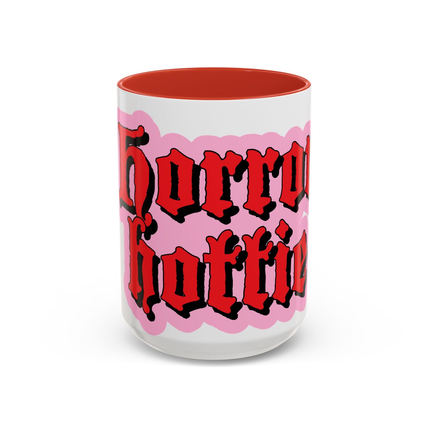 Horror Hottie Coffee Mug — Gothic Red Script Accent Mug