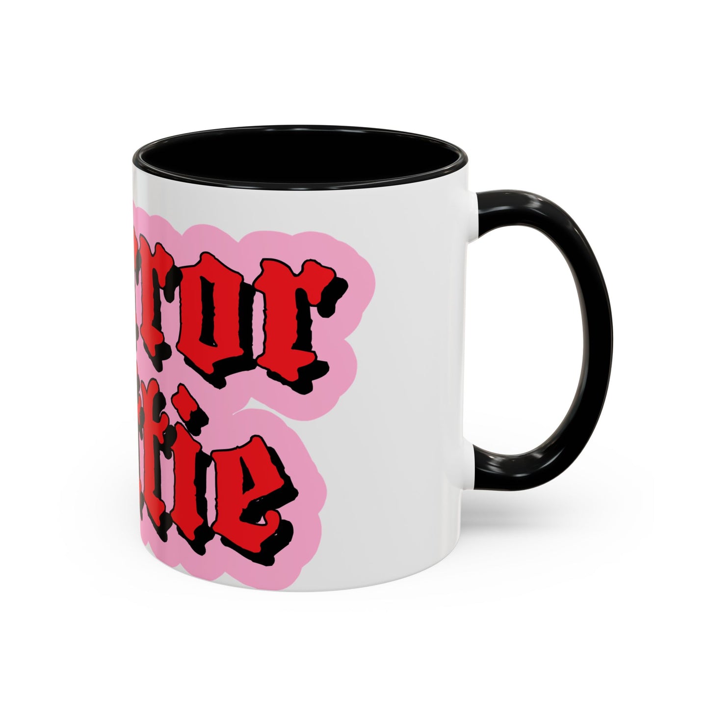 Horror Hottie Coffee Mug — Gothic Red Script Accent Mug