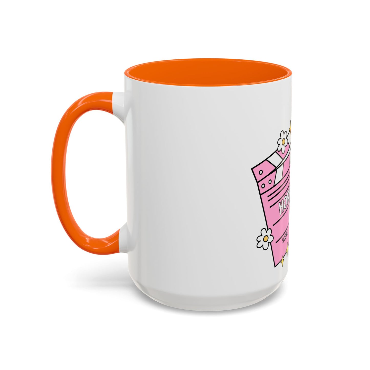 Horror Movie Girly Accent Coffee Mug – Pink Clapperboard Design (11/15oz)