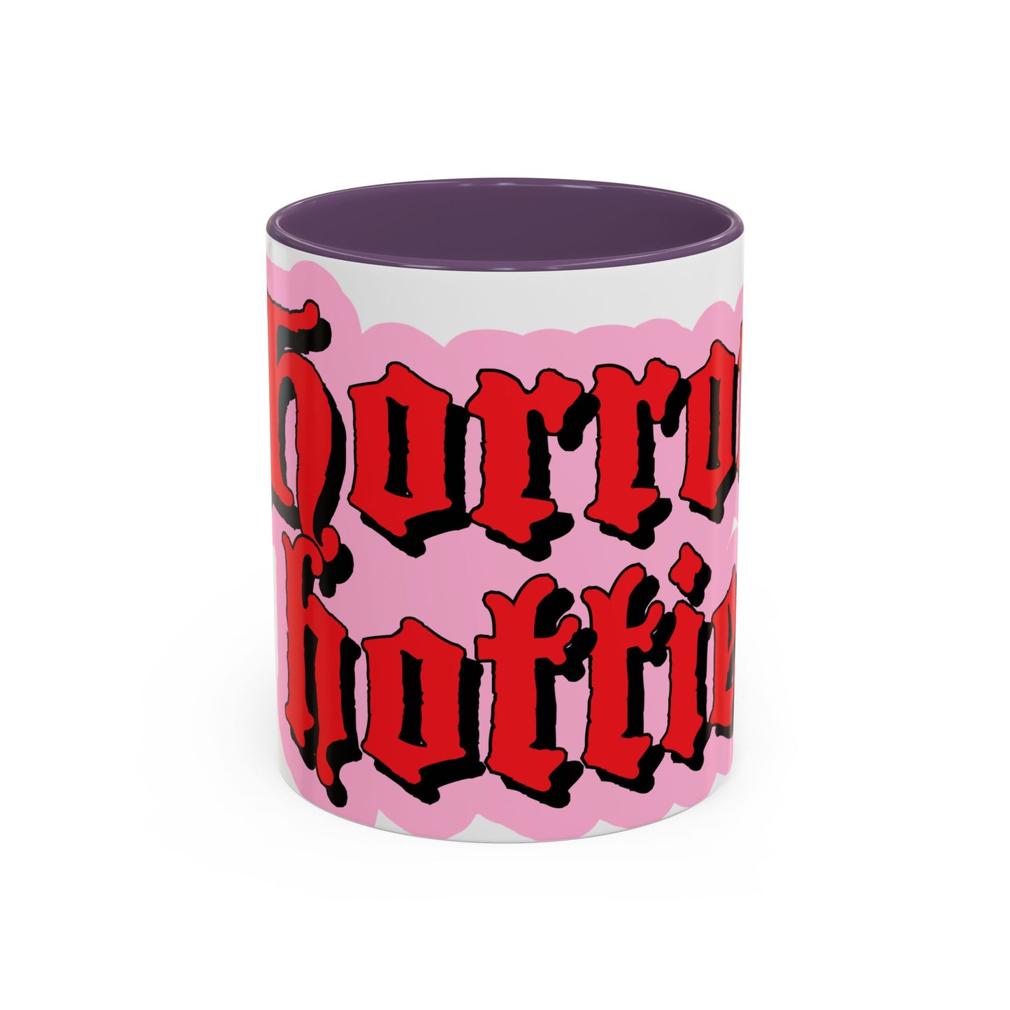 Horror Hottie Coffee Mug — Gothic Red Script Accent Mug