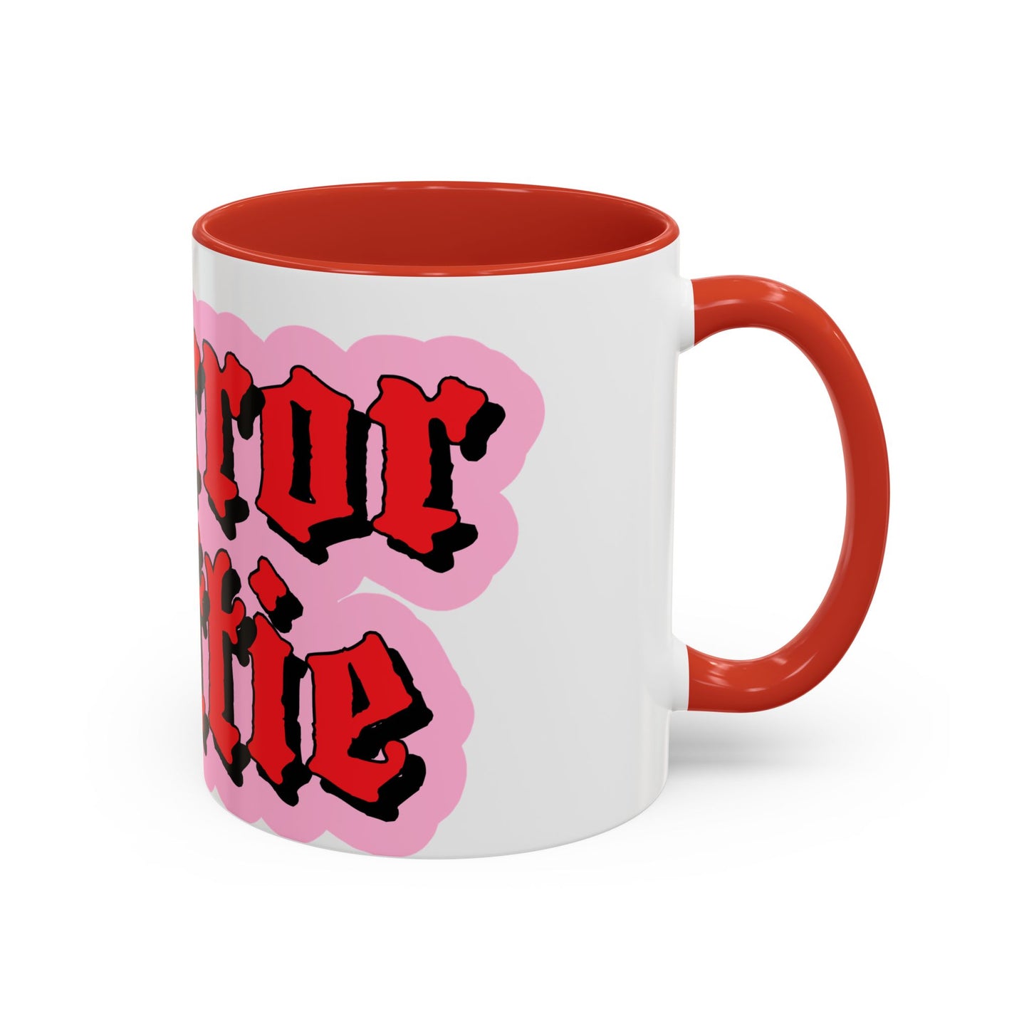 Horror Hottie Coffee Mug — Gothic Red Script Accent Mug