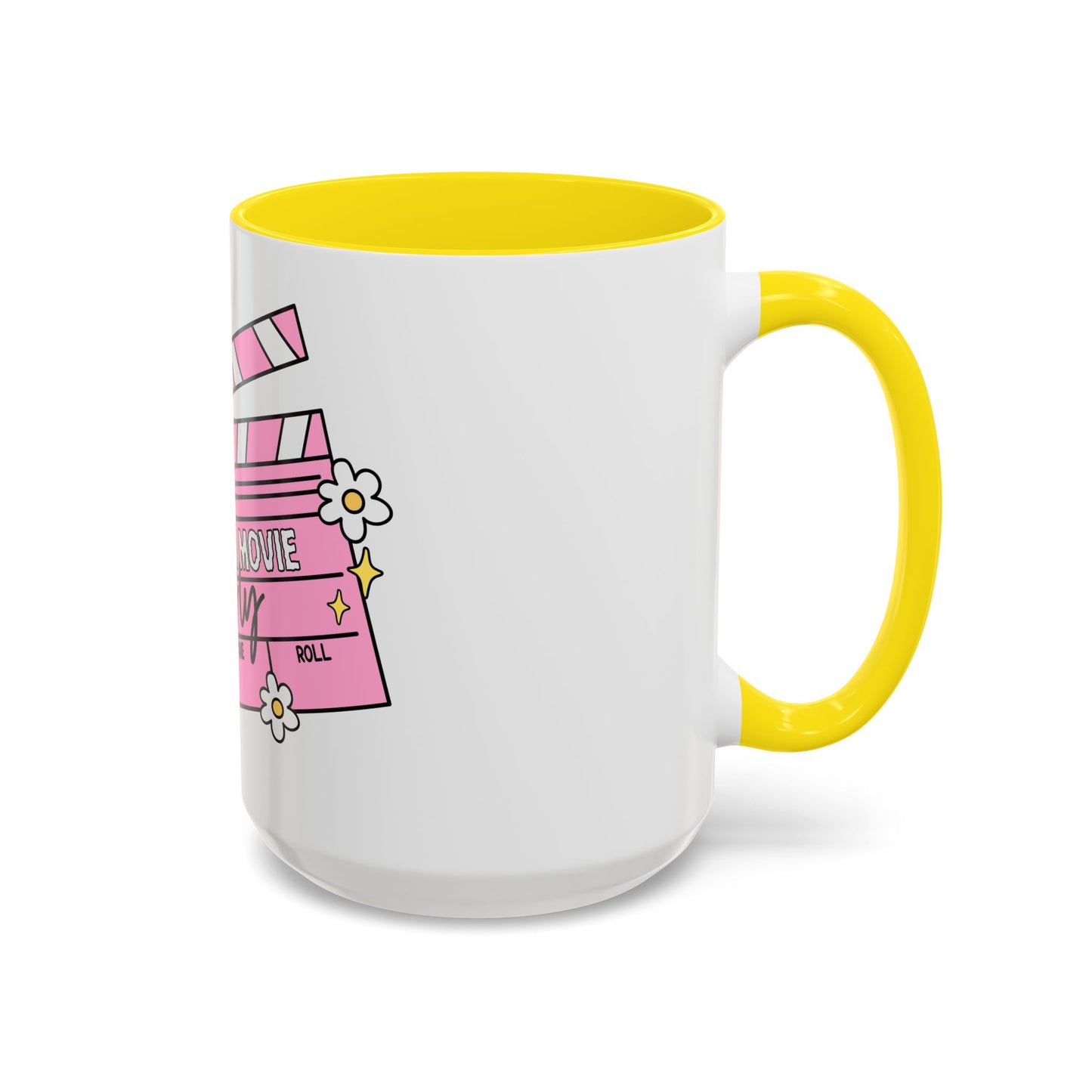 Horror Movie Girly Accent Coffee Mug – Pink Clapperboard Design (11/15oz)