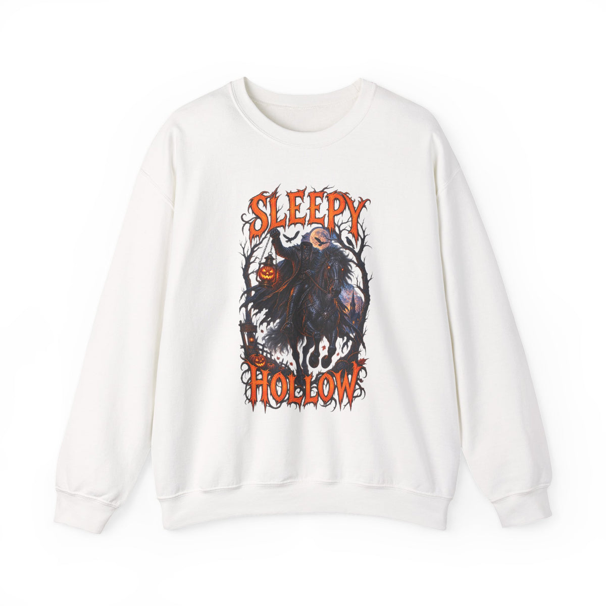 Sleepy Hollow Crewneck Sweatshirt – Gothic Pumpkin Head Design (“Heads Will Roll”)