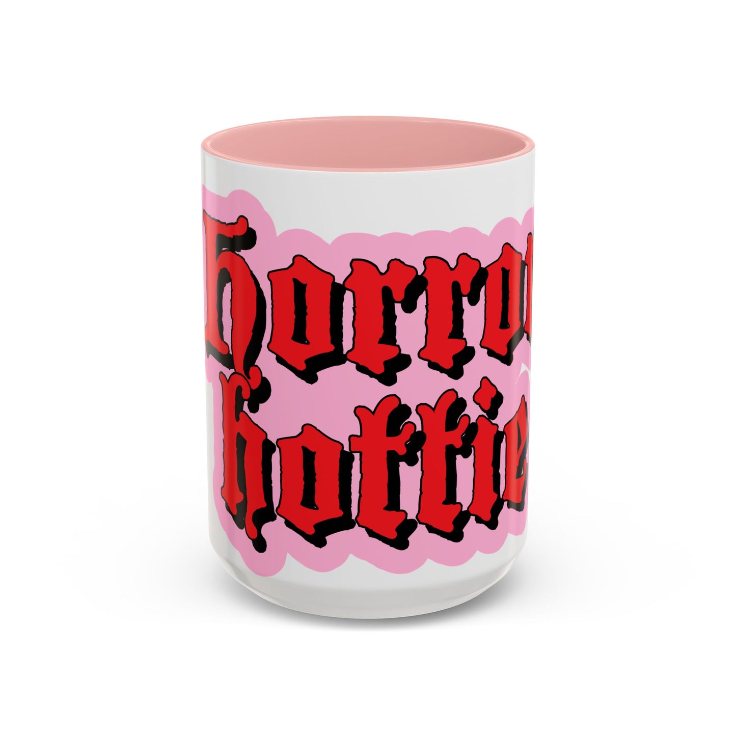 Horror Hottie Coffee Mug — Gothic Red Script Accent Mug